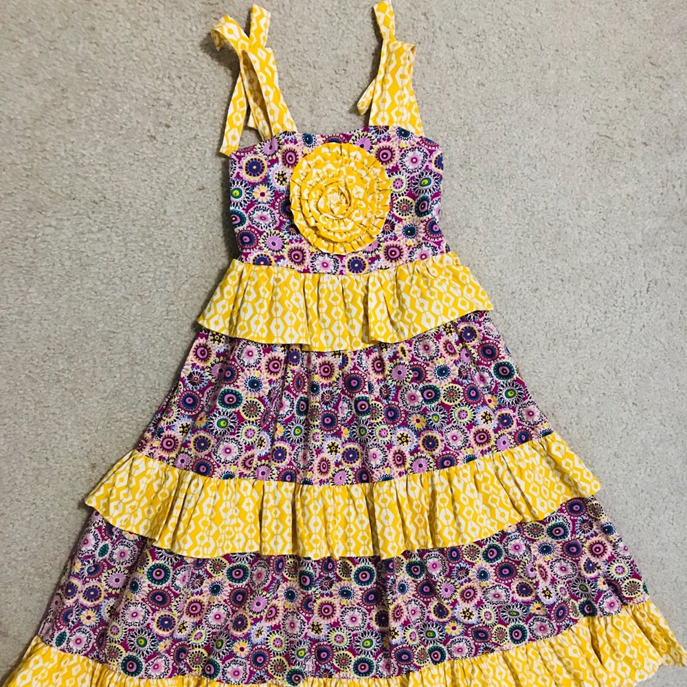 Jelly the Pug Purple/Mustard yellow Dress size 6
